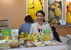 PearlFoods International, Inc. is a Philippian company that supplies processed fruit products such as banana chips and mango juice. Mrs Mary Angelette Gozo is in the picture.